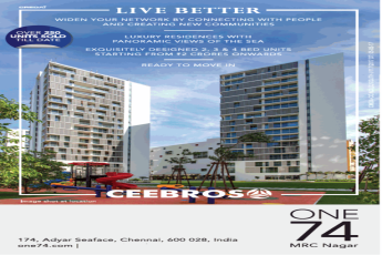 Luxury residences with panoramic views of the sea at Ceebros One 74 in Chennai